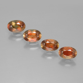 Pedras preciosas de andaluzita laranja natural de  ct, corte oval, VS