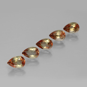 Pedras preciosas de andaluzita multicolorido natural de 2,28 ct, formato de pêra, VS