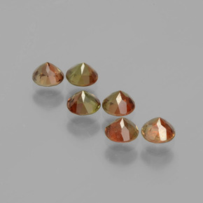 Pedras preciosas de andaluzita multicolorido natural de  ct, corte redondo, VS