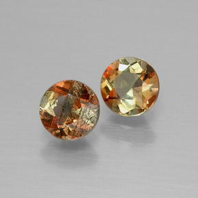 Pedras preciosas de andaluzita multicolorido natural de  ct, corte redondo, VS