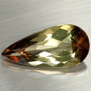 Andaluzita multicolorido natural 2,93ct, formato de pêra, VS