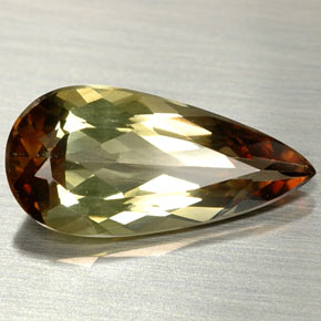 Andaluzita multicolorido natural 2,93ct, formato de pêra, VS