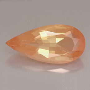 Andesina labradorita laranja natural 12,28ct, formato de pêra, VVS