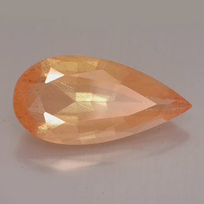Andesina labradorita laranja natural 12,28ct, formato de pêra, VVS