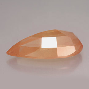 Andesina labradorita laranja natural 12,28ct, formato de pêra, VVS