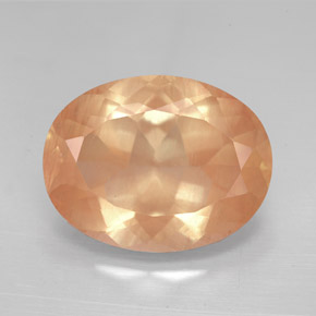 Andesina labradorita laranja natural 7,92ct, corte oval, VVS-VS