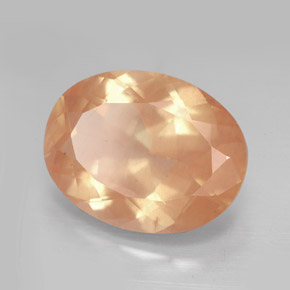 Andesina labradorita laranja natural 7,92ct, corte oval, VVS-VS