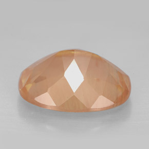 Andesina labradorita laranja natural 7,92ct, corte oval, VVS-VS