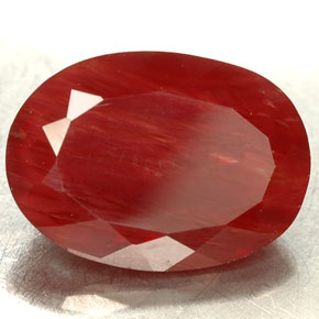 Andesina labradorita vermelho natural 3,90ct, corte oval, VVS-VS