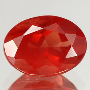 Andesina labradorita vermelho natural 0,93ct, corte oval, VVS