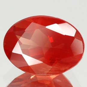 Andesina labradorita vermelho natural 0,93ct, corte oval, VVS
