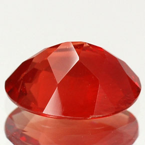 Andesina labradorita vermelho natural 0,93ct, corte oval, VVS