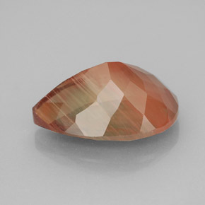 Labradorita andesina verde vermelho Natural 5.31ct, Formato de pêra, VVS