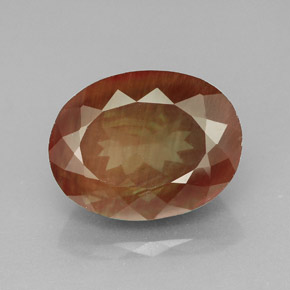Andesina labradorita vermelho natural 5,92ct, corte oval, VVS