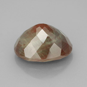 Andesina labradorita vermelho natural 5,92ct, corte oval, VVS