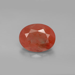 Andesina labradorita vermelho natural 2,97ct, corte oval, VVS
