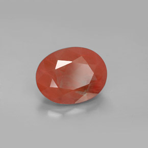 Andesina labradorita vermelho natural 2,97ct, corte oval, VVS