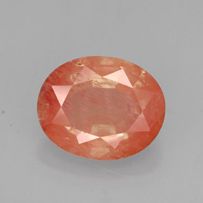 Andesina labradorita vermelho natural 2,50ct, corte oval, VVS