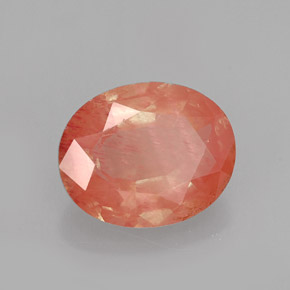 Andesina labradorita vermelho natural 2,50ct, corte oval, VVS