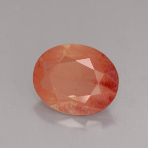 Andesina labradorita laranja natural 2,91ct, corte oval, VVS