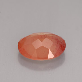 Andesina labradorita laranja natural 2,91ct, corte oval, VVS