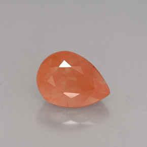 Andesina labradorita laranja natural 1,98ct, formato de pêra, VVS