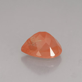 Andesina labradorita laranja natural 1,98ct, formato de pêra, VVS