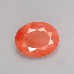 Andesina labradorita vermelho natural 2,47ct, corte oval, VVS