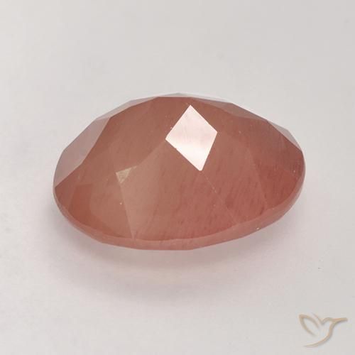 Labradorita andesina vermelho médio Natural 3.16ct, oval, Translúcido