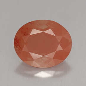 Andesina labradorita laranja natural 3,16ct, corte oval, VVS