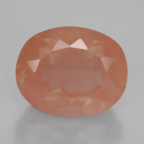 Andesina labradorita laranja natural 3,76ct, corte oval, VVS