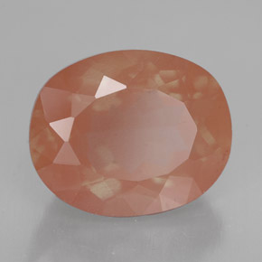 Andesina labradorita laranja natural 3,76ct, corte oval, VVS