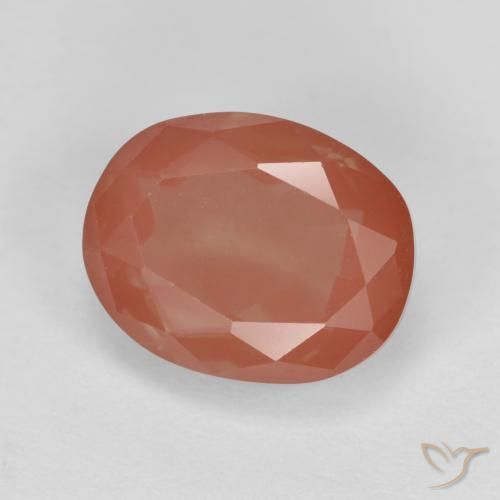 Labradorita andesina vermelho médio Natural 2.94ct, oval, Translúcido