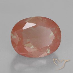 Labradorita andesina rosa médio Natural 2.48ct, oval, Transparente