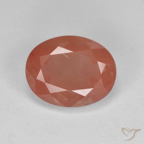 2.21ct Natural Blush vermelho Labradorita andesina, oval, Translúcido