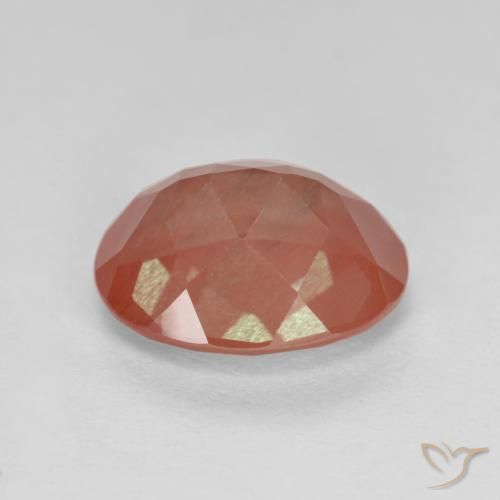 Labradorita andesina Blush vermelho Natural 2.21ct, oval, Translúcido