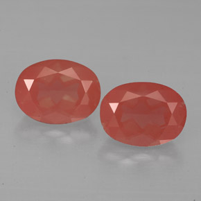 Pedras preciosas de andesina labradorita vermelho natural de  ct, corte oval, VS
