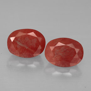 Pedras preciosas de andesina labradorita vermelho natural de  ct, corte oval, VS