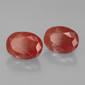 Pedras preciosas de andesina labradorita vermelho natural de  ct, corte oval, VS