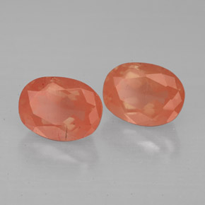 Pedras preciosas de andesina labradorita vermelho natural de  ct, corte oval, VS