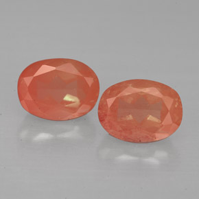 Pedras preciosas de andesina labradorita vermelho natural de  ct, corte oval, VS