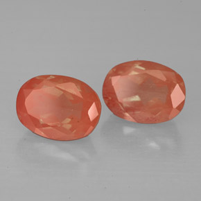 Pedras preciosas de andesina labradorita vermelho natural de  ct, corte oval, VS