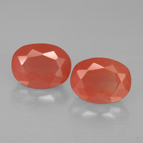Pedras preciosas de andesina labradorita vermelho natural de  ct, corte oval, VS