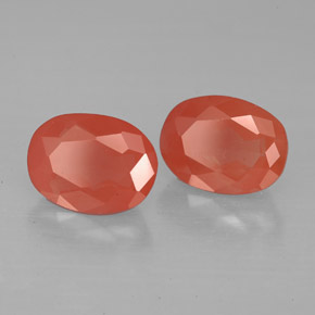 Pedras preciosas de andesina labradorita vermelho natural de  ct, corte oval, VS