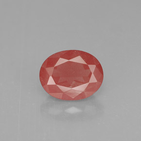 Andesina labradorita vermelho natural 1,35ct, corte oval, VS