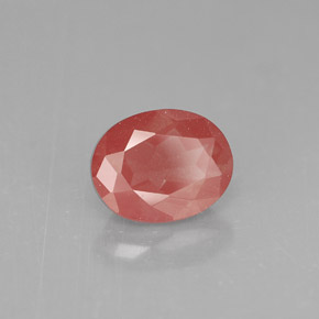 Andesina labradorita vermelho natural 1,35ct, corte oval, VS