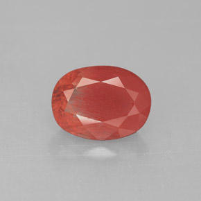 Andesina labradorita vermelho natural 1,40ct, corte oval, VS