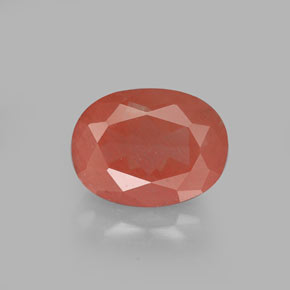 Andesina labradorita vermelho natural 1,40ct, corte oval, VS
