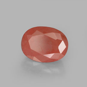 Andesina labradorita vermelho natural 1,40ct, corte oval, VS