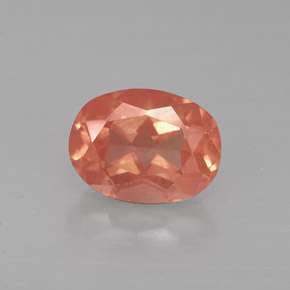 Andesina labradorita vermelho natural 1,40ct, corte oval, VS